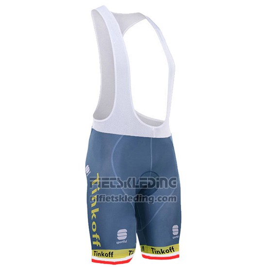 2016 Fietskleding Tinkoff Rood en Lider Wit Korte Mouwen en Koersbroek